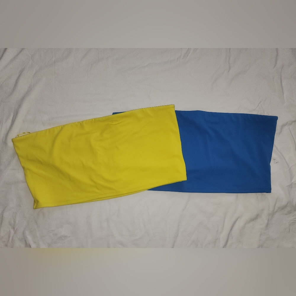 Express Body Contour Collection Yellow And Blue Tube Tops  (Pair)